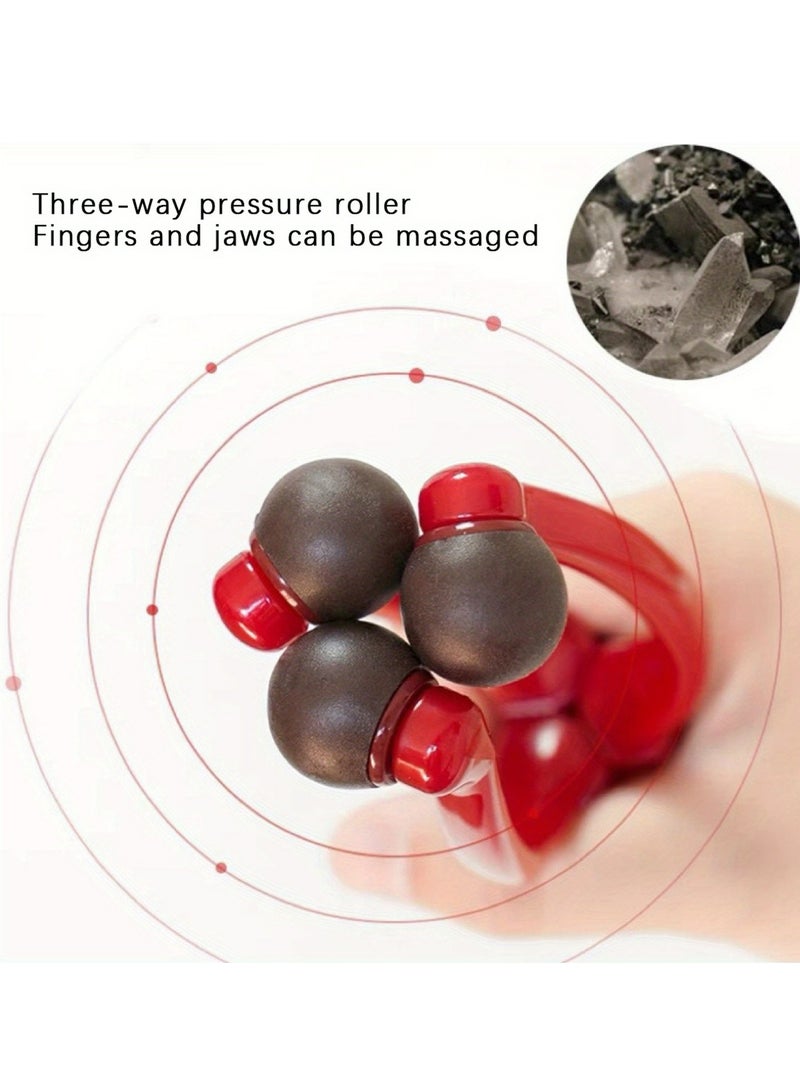 إسكدنيا جهاز تدليك الأصابع المحمول مع 3 بكرات - يعزز تدفق الدم، ويقلل التورم، مثالي لتخفيف التهاب المفاصل، ومشبك اليد، ومشبك الضغط الإبري لتخفيف الصداع النصفي والتوتر - تدليك نقاط الوخز بالإبهام - Image 2