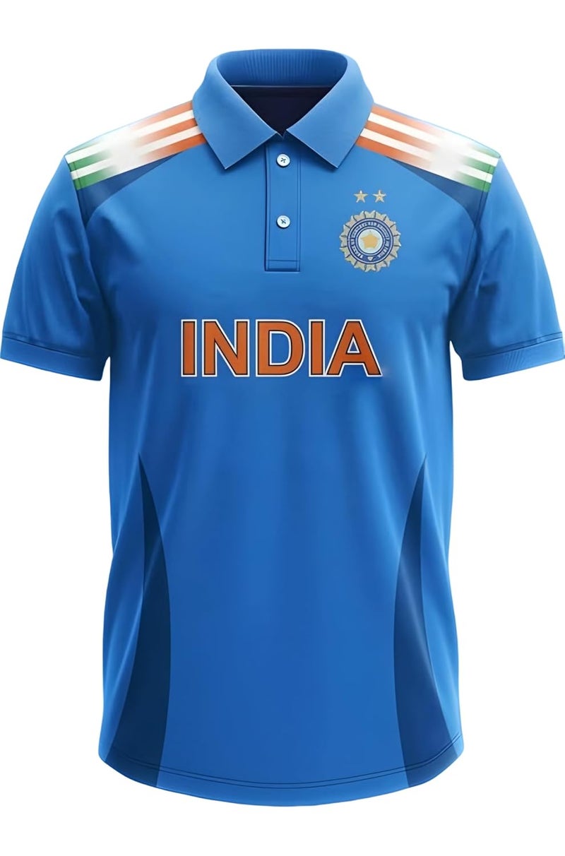aallookart قميص كريكيت ODI الهندي 2025 | مخصص بالاسم والرقم | قميص الفريق الهندي الأزرق - Image 3