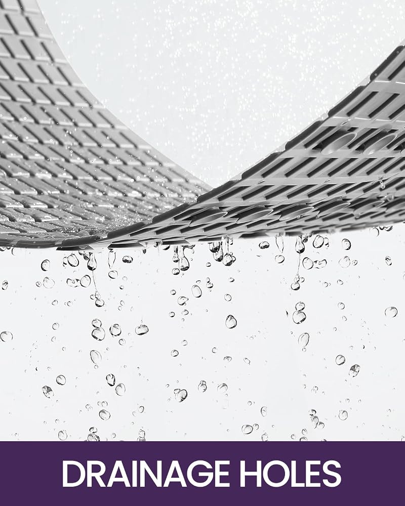 DEXI Non-Slip Bathtub Mat, 40x100 cm Bath Tub Shower Carpet, Grey - Image 5