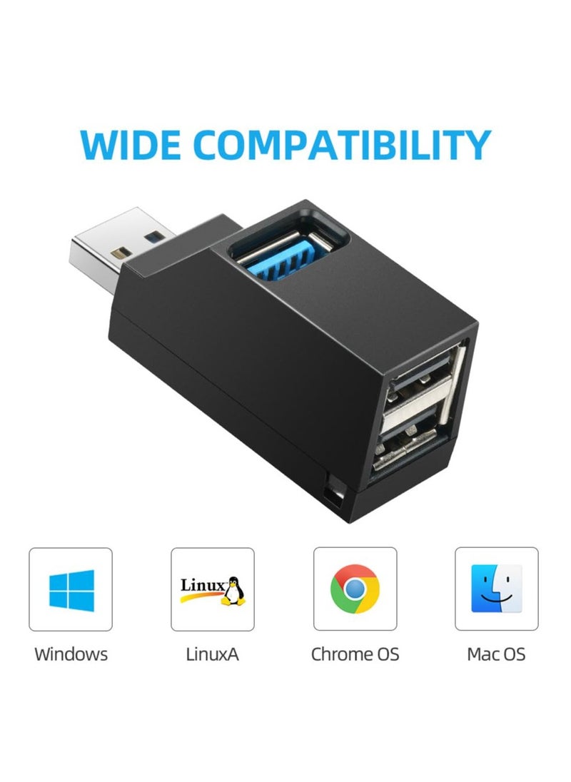LumsAura Mini USB Hub USB-A to USB-A – Compact 3-Port USB 3.0 & 2.0 Adapter, High-Speed Data Transfer & Expansion for Laptop, PC, USB Flash Drive, External HDD, Keyboard & More  - Image 5