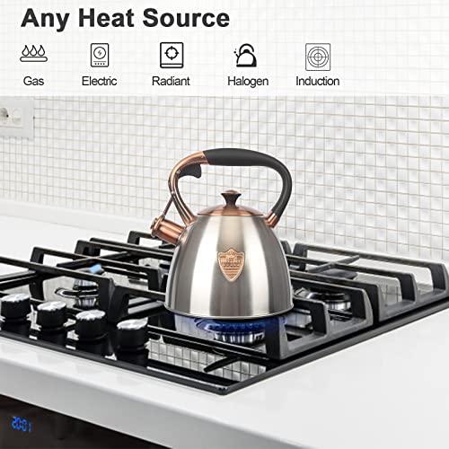 LUXGRACE Tea Kettle -2.9 Quart Tea Kettles Stovetop Whistling Teapot Stainless Steel Tea Pots for Stove Top Whistle Tea Pot - Image 2