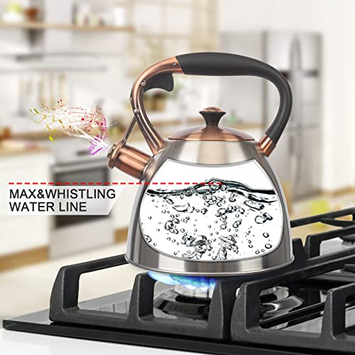 LUXGRACE Tea Kettle -2.9 Quart Tea Kettles Stovetop Whistling Teapot Stainless Steel Tea Pots for Stove Top Whistle Tea Pot - Image 4
