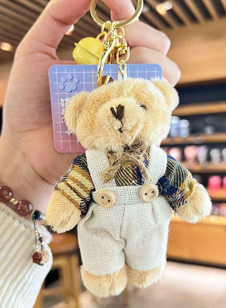 Cartoon keychain Linen Bear Doll Bag Pendant Creative Bag Banging Toys - Image 1