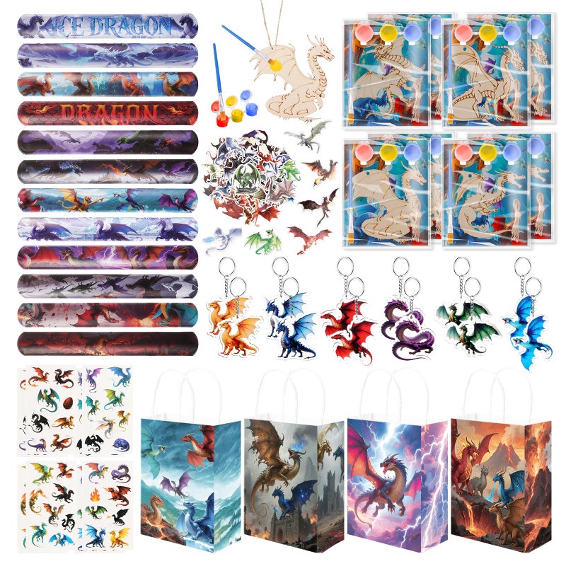 Vanblue 122Pcs Dragon Party Favors Dragon Birthday Party Decorations Goodie Bags Stuffers Fillers Gift Bags for Birthday Themed Party Supplies Classroom Rewards Gifts for Boy Girls - Image 3