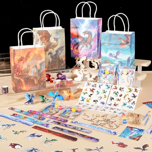 Vanblue 122Pcs Dragon Party Favors Dragon Birthday Party Decorations Goodie Bags Stuffers Fillers Gift Bags for Birthday Themed Party Supplies Classroom Rewards Gifts for Boy Girls - Image 5