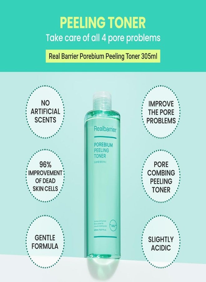 Real Barrier | Porebium Peeling Toner | Face Toner for Blackhead Control | Dead Skin Cells Exfoliator for Sensitive Skin | No Sebum Solution for Oily Skin | Korean Skincare |10.31 fl oz (305ml) - Image 2