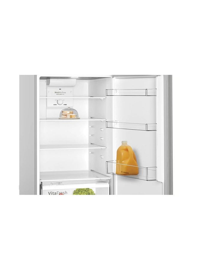 بوش ثلاجة بمجمد علوي سعة 485 لتراً، طراز KDN55NL20M 485 L 120 W KDN55NL20M فضي - Image 4
