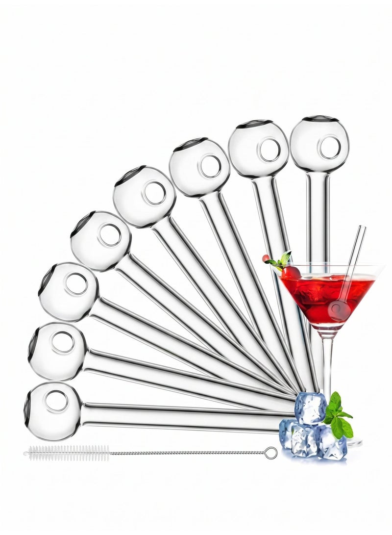 general 8 Pieces Glass Straws, 4 Inch Reusable Glass Straws Set with Cleaning Brush, Breakproof Drinking Straws Perfect for Drinks, Smoothies, Coffee, Juice (Clear) - Image 1