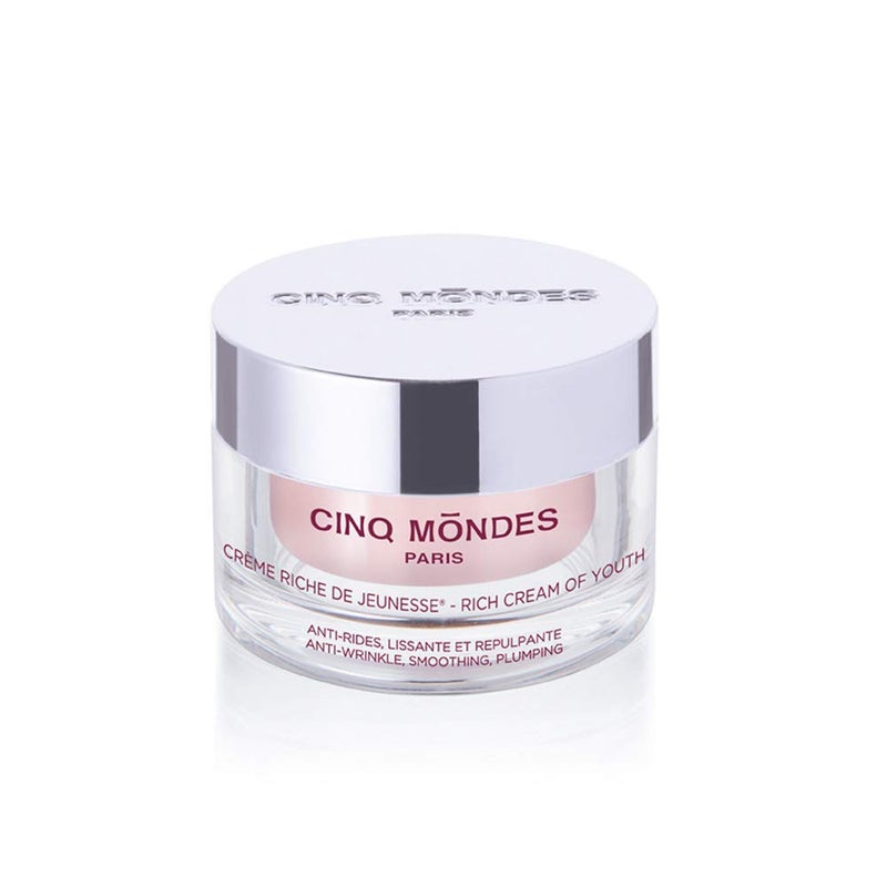 CINQ MONDES Rich Cream Of Youth -1.7oz - Moisturizing And Plumping Facial Cream - For A Smoother Complexion - Improves Firmness With Natural Ingredients