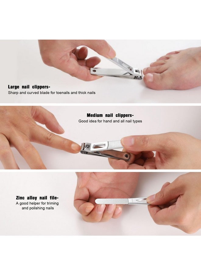 HAWATOUR HAWATOUR Nail Clippers Set, Zinc Alloy 420J2 Stainless Steel Ultra Sharp Curved Blade Fingernail and Toenail Clipper with Visibly Tin Case, Cut-Out Design, Silver  - Image 4