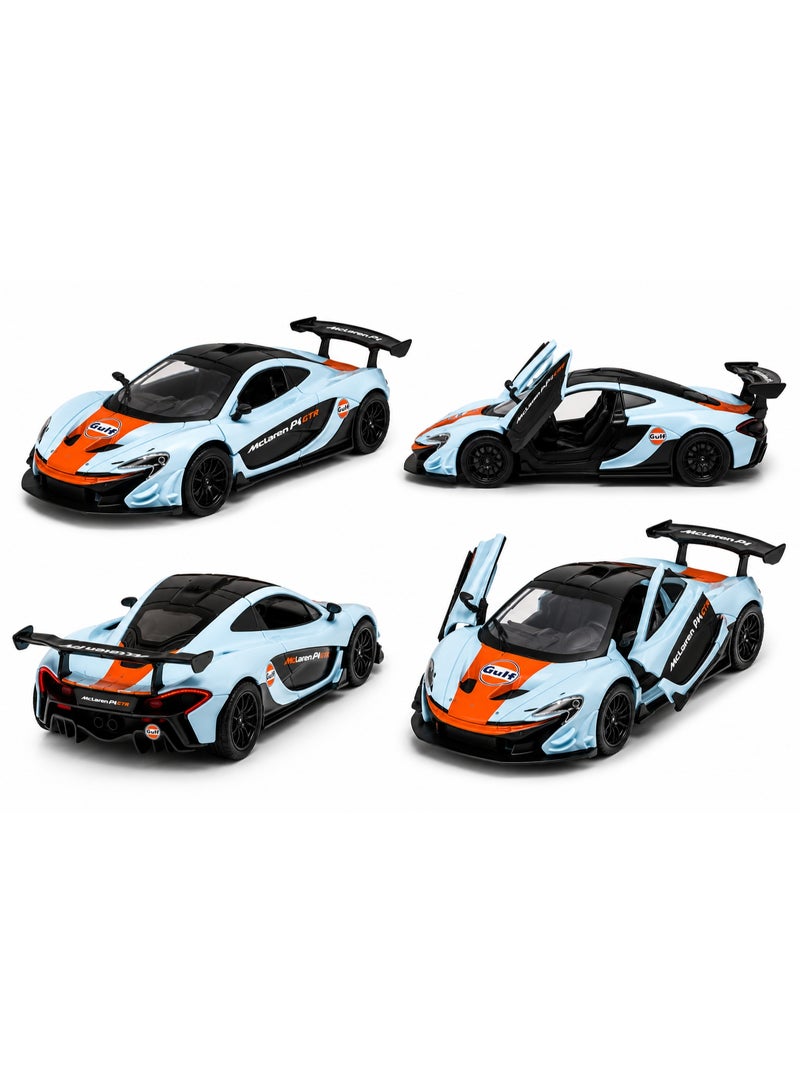 CCA 1:31 MCLAREN P1 BLUE Diecast Alloy Car Model Toy Car with Light, Sound, Opening Doors & Pull Back Action - Image 3