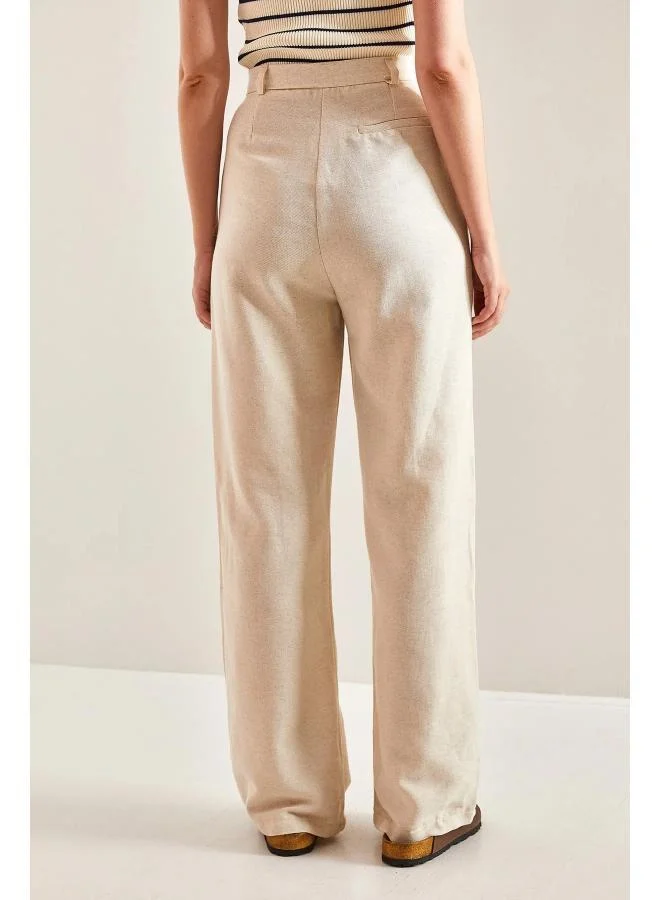 جينجر بنطلون مستقيم بقصة مفصلة