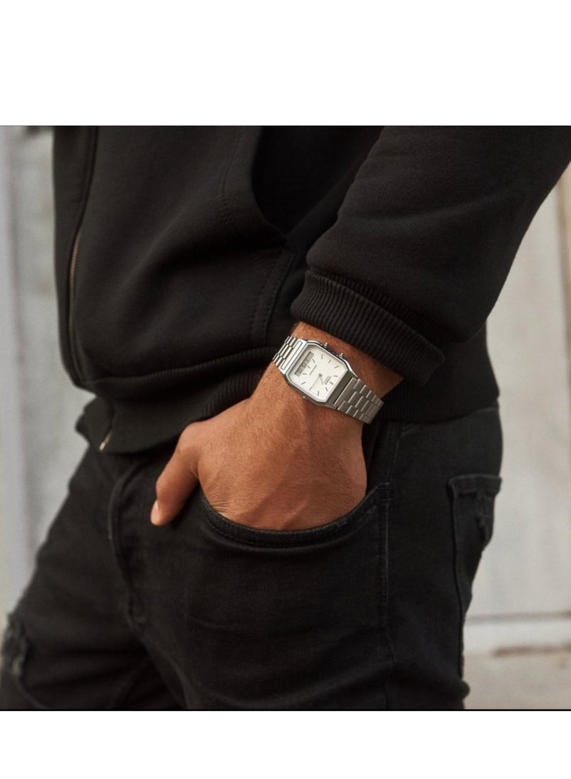 CASIO Men's Stainless Steel Analog Digital Wrist Watch AQ-230A-7DMQ (CN) - 30 mm - Silver - Image 3