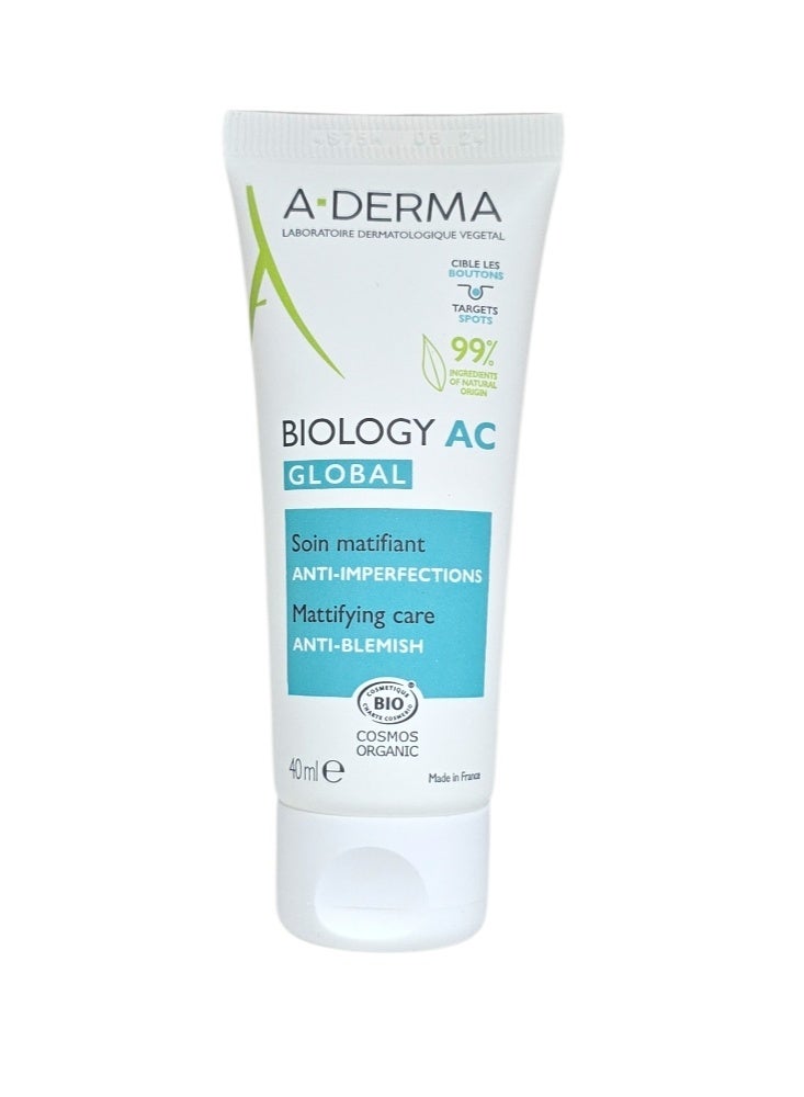 A-DERMA Biology AC Global Soin, Matifiant Anti-Imperfections 40 ml - Image 2