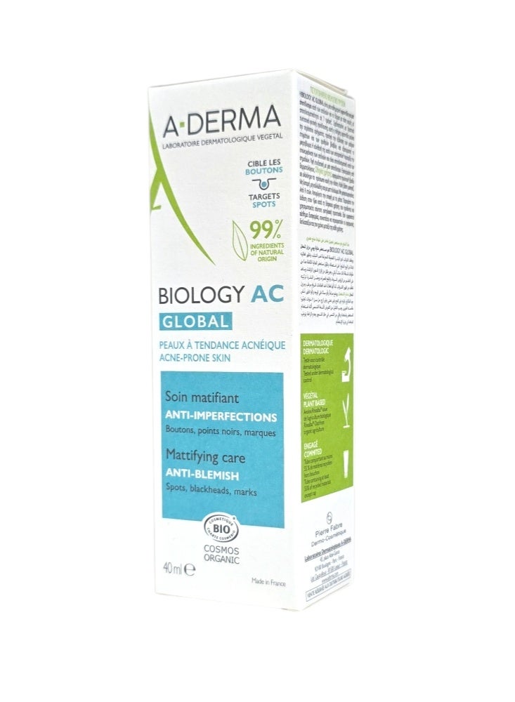 A-DERMA Biology AC Global Soin, Matifiant Anti-Imperfections 40 ml - Image 4