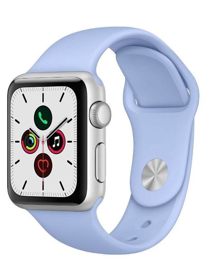 سوار بديل من السيليكون الصلب لساعة Apple Watch Series 5/6/7 42/44/45 ملم أزرق فاتح - Image 1