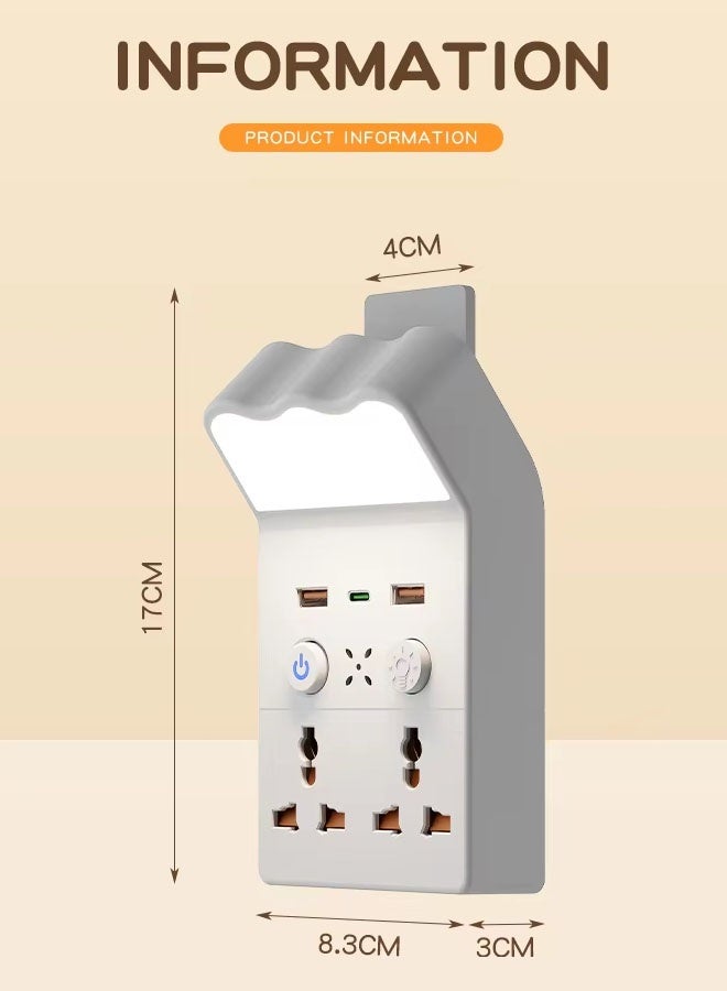 JACIRCLE Night Lights Plug Into Wall, Dusk to Dawn Sensor Night Light with Power Outlet, Adjustable Brightness Replaces Plug-In Night Light - Electrical Receptacle Wall Plate With LED Night Lights Dusk to Dawn, Sleep Aid Nightlight Auto-On/Off for Bedroom, Kitchen, Living Room, Office - Image 2