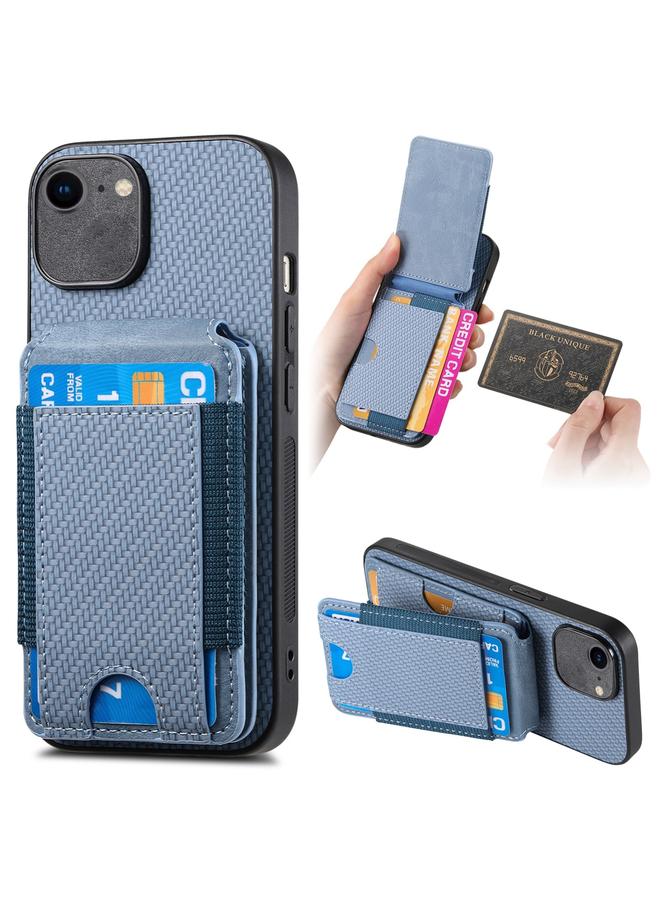 S-TOP Case For iPhone 6 / 6s Carbon Fiber Vertical Flip Wallet Stand Phone Case - Image 1