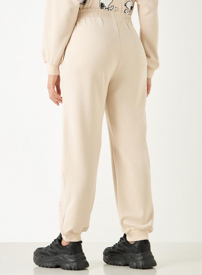 SP Characters Snoopy Dog Print Joggers with Elasticated Waistband - Image 3
