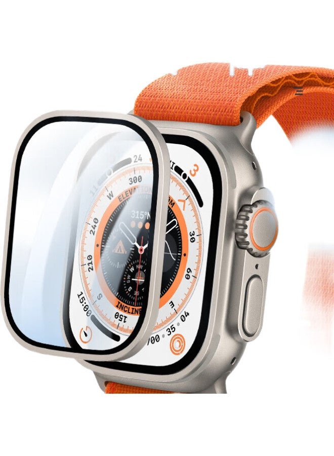 BHO Compatible Apple Watch Ultra 2 Tempered Glass Screen Protector, Full Coverage Metal Frame, High-Definition Touch-Sensitive, Shatterproof, Scratch-Resistant Protective Film For Iwatch Ultra - Image 2