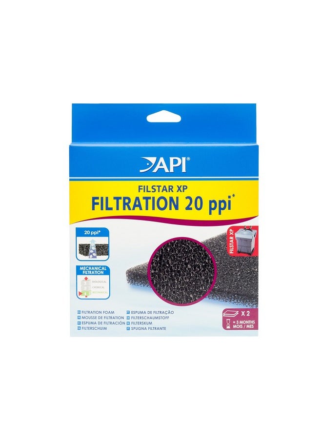 API API FILSTAR XP FILTRATION FOAM 20 PPI Aquarium Canister Filter Filtration Pads 2-Count (723A)  - Image 1