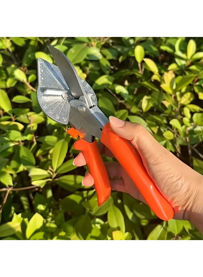 Orange Heavy Duty Multi Angle Miter Shears Quick Adjustment 45 135 Degree Cuts Replaceable Blades - Image 1