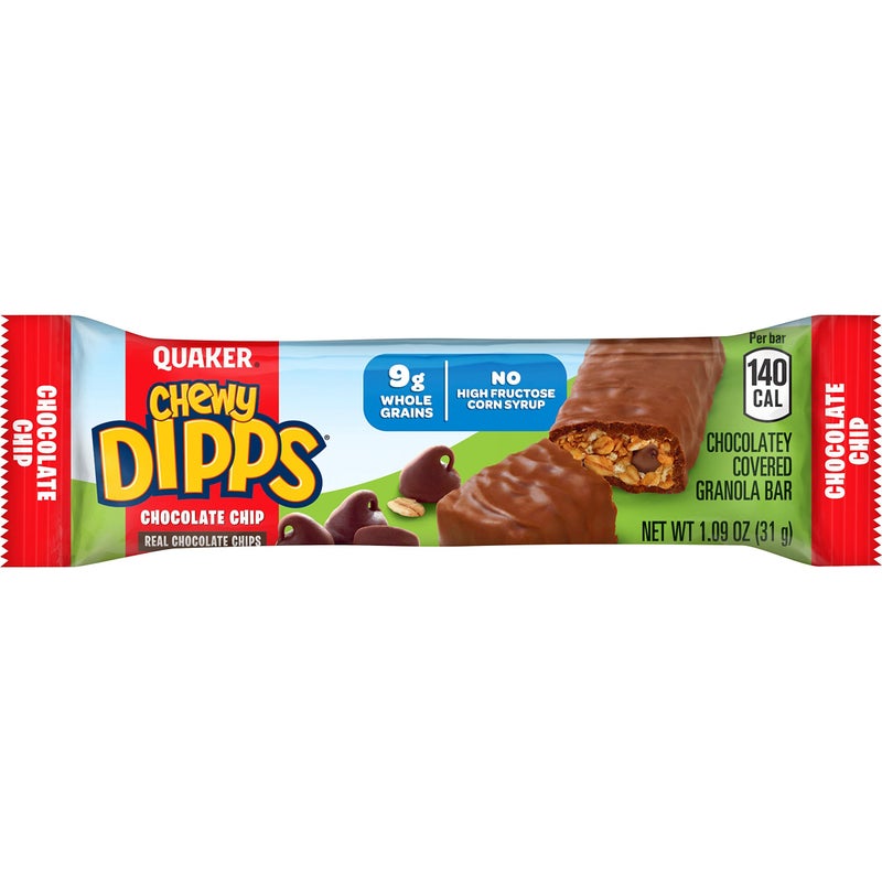 Quaker Chewy Dipps Granola Bars Chocolate Chip, 1.09 oz, 14 Ct - Image 2