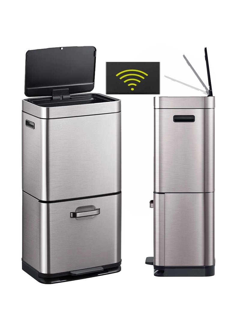 EKO - EKO Himalaya Sensor Recycling Bin a spacious 60L (35L + 25L) stacked two compartment bin with an energy efficient and innovative motion sensor opening - Image 1