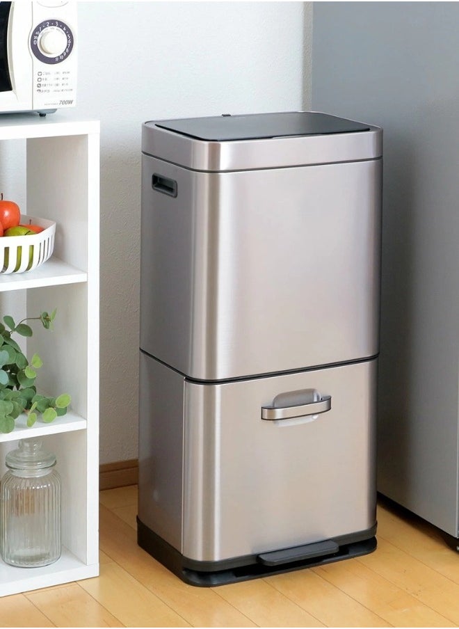 EKO - EKO Himalaya Sensor Recycling Bin a spacious 60L (35L + 25L) stacked two compartment bin with an energy efficient and innovative motion sensor opening - Image 1