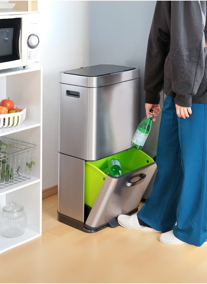 EKO - EKO Himalaya Sensor Recycling Bin a spacious 60L (35L + 25L) stacked two compartment bin with an energy efficient and innovative motion sensor opening - Image 1