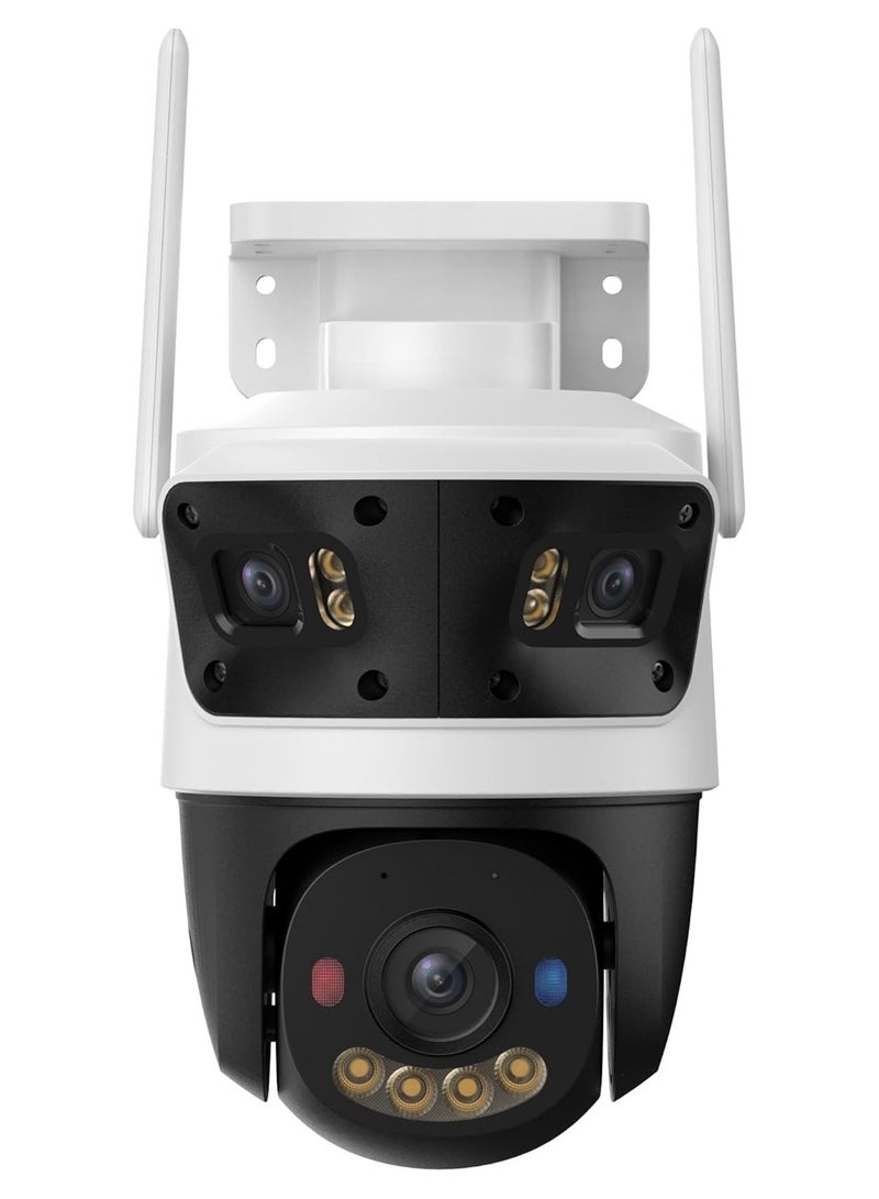 IMOU Cruiser Triple 11MP Outdoor Security Camera (6MP Fixed + 5MP Pan-Tilt) - 3K Resolution, Smart Color Night Vision, Wi-Fi 6, AI Human/Vehicle Detection, Two-Way Audio, IP66 Weatherproof, Red-Blue Active Deterrence & 110dB Siren, Supports up to 1TB MicroSD | IPC-S7UP-11M0WED - Image 2