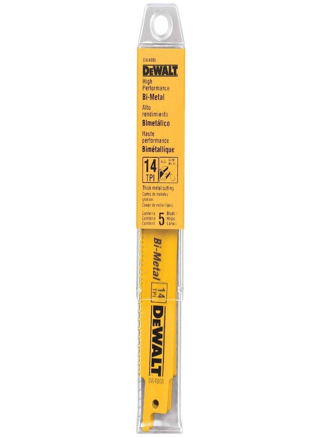 DEWALT Reciprocating Saw Blades, Straight Back, 6-Inch, 14 TPI, 5-Pack (DW4808) - Image 2