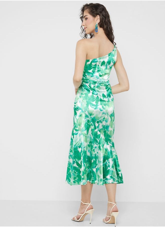 Ginger - One Shoulder Floral Dress - Image 1