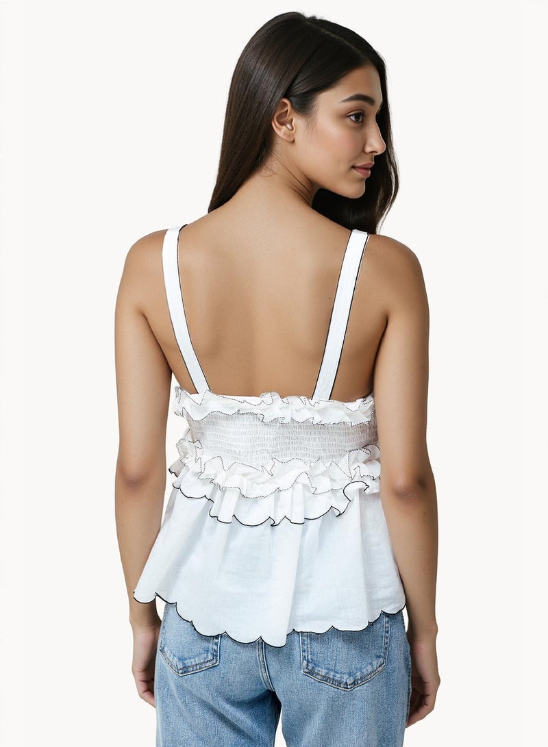 French Connection Sandra Cotton Voile Top - Image 2