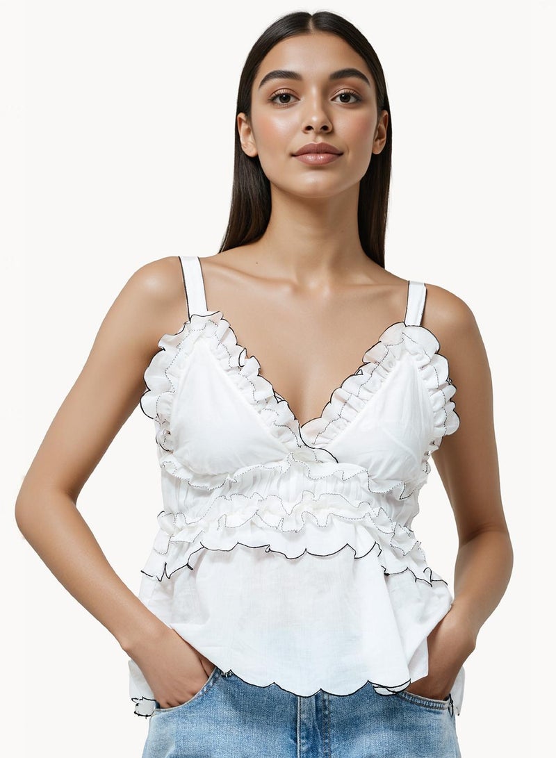 French Connection Sandra Cotton Voile Top - Image 1