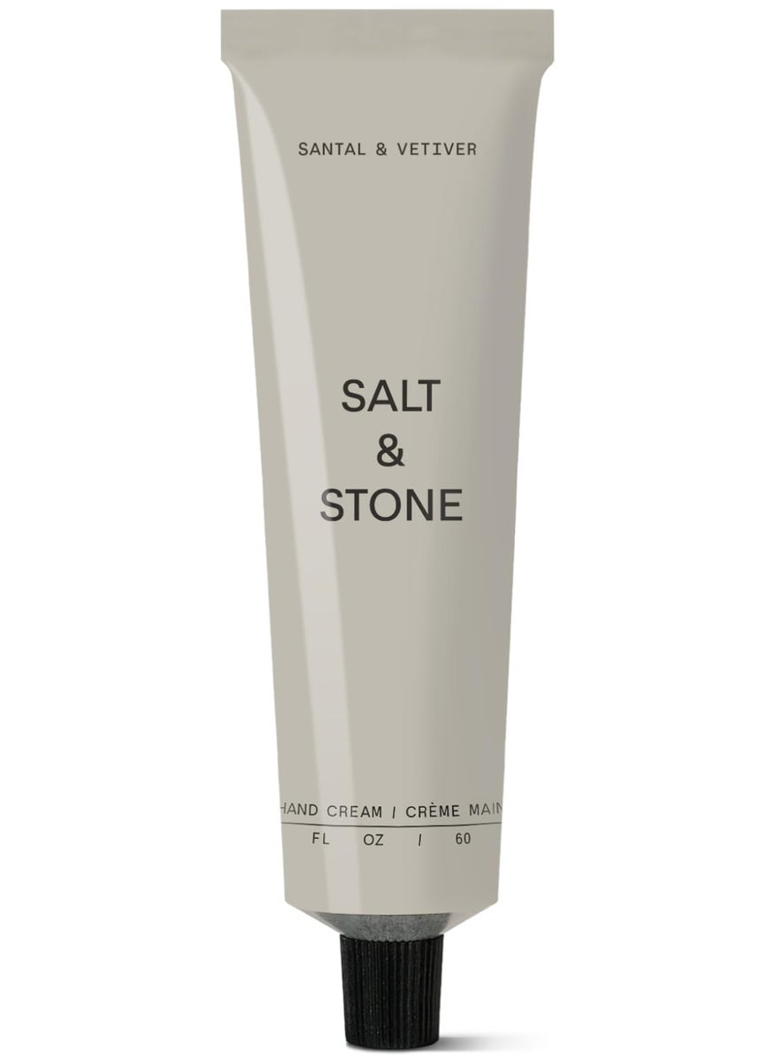 Salt & Stone Hand Cream for Women & Men | Santal & Vetiver | Hydrates, Nourishes & Softens Skin | Restores Dry Cracked Hands | Fast-Absorbing | Cruelty-Free & Vegan (2 fl oz)
