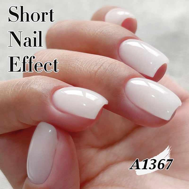 Double Rhythm 15ML Gel Nail Polish Pure Sheer Same Color Same Bottle Soak Off Gel Polish Art Manicure Salon DIY at Home for Women (Milky White-A1075) - Image 2