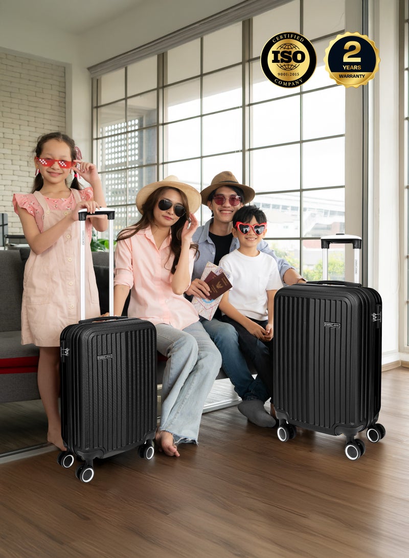 بارا جون حقيبة سفر بعجلات كبيرة الحجم خفيفة الوزن من بلاستيك  صلبة دوارة -  بوصة | تحمل  كجم بعجلات رباعية سوداء - Image 5