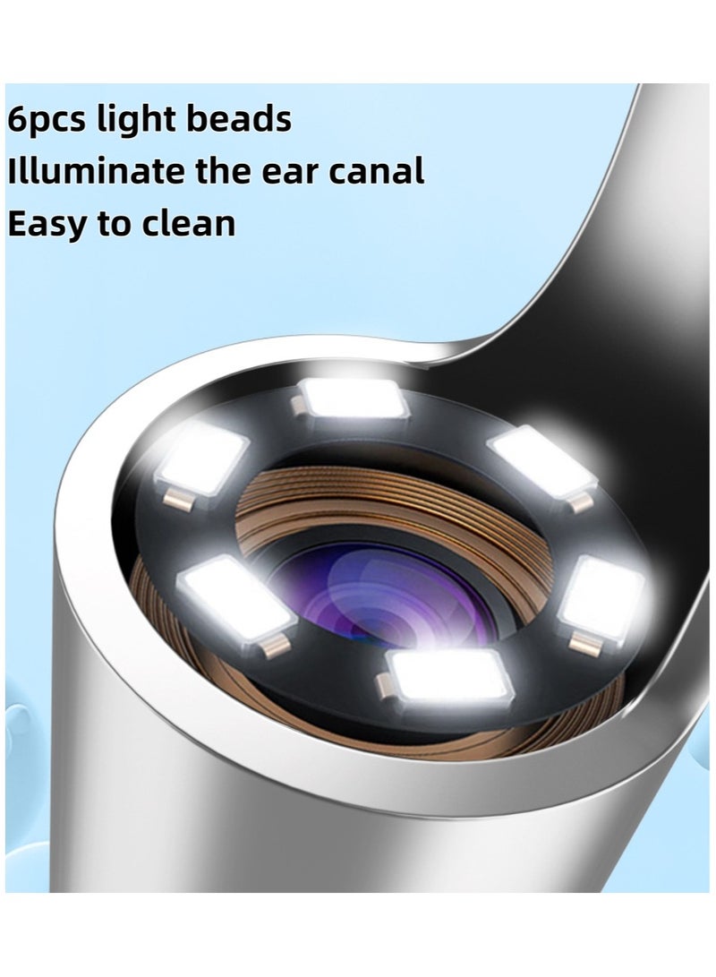 YQINU Ear Wax Remover Cleaner Ear Wax Removal Tool Kit with 6 LED Lights and 8 Spoons White  - Image 2