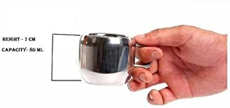 Aquasleri Stainless Steel Tea Cup Set Of 12, Coffee Mug (Silver, Steel), 90 Ml - Image 5