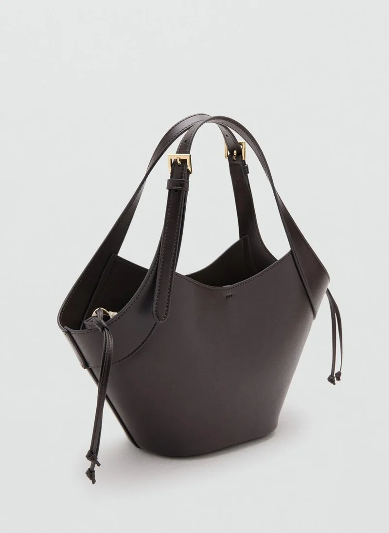 MANGO Double handle handbag with buckles