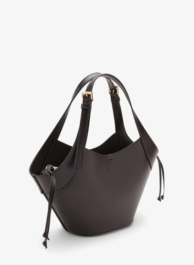 MANGO Double handle handbag with buckles