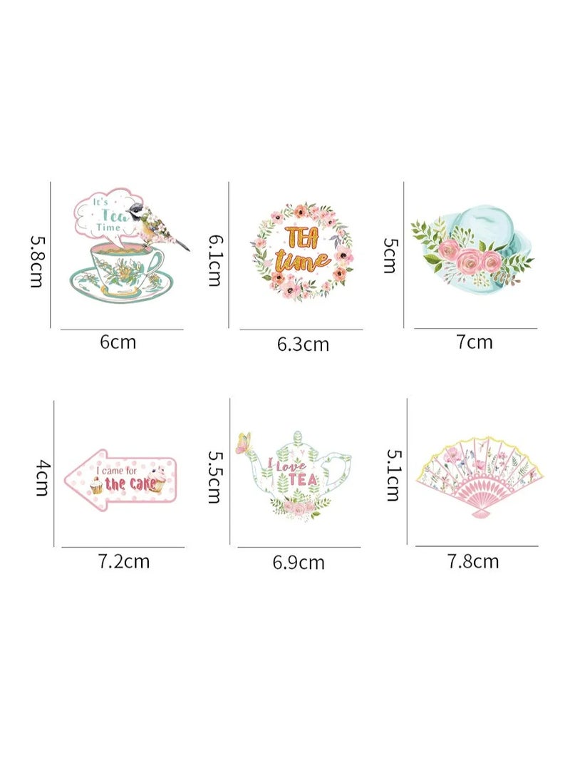 Tea Party Decorations Teapot Cake Toppers Cupcake Toppers for Wedding Bridal Shower Birthday Girls Afternoon Mother' s Day Party Supplies 24 Pcs  - Image 4