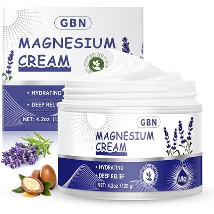GBN Magnesium Cream for Nighttime Routine – Fast-Absorbing Magnesium Lotion with Lavender, Hydrating Body Cream for Daily Relaxation, Non-Greasy & Gentle for Adults & Kids - Image 1