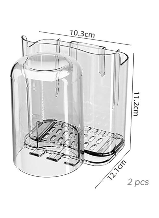 HOOKOR 2Pcs Toothbrush Holder, Toothbrush Holder with Cup, Couple Toothbrush Holder, Wall Mounted Bathroom Shelf, Toothpaste Holder Stand, Mouthwash Cup Storage Rack (Grey)  - Image 4
