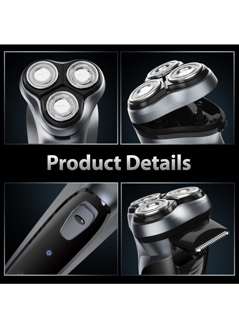 Grey Electric Shavers for Men, Electric Razor for Men,Face Shaver, Cordless Washable Rechargeable Shaving Machines,Pop Up Trimmer for Travel Home, LED Display,Fast Charging - pzsku/Z735AD4ACFE3C357060CFZ/45/_/1718251296/deff9d1f-f5d3-4e59-b8fa-e33ed8aeaf53