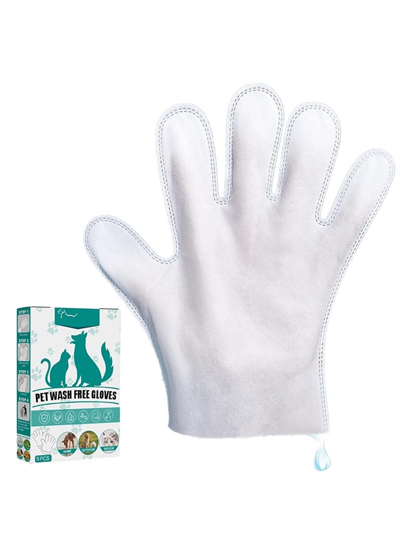 SOLARAE Pet Rinse Free Grooming Gloves, Gentle Deshedding Brush Glove for Face, Ear, Eye, Paws, Pet Body Gloves, Disposable Plant-Based Bath Wipes, Thick Extra, 10Pcs - Image 1