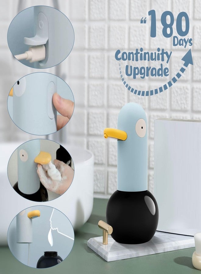 SYWAN Automatic Foaming Soap Dispenser, Duck Head Soap Dispenser 2-Speed Adjustable Touchless Cute Foaming Hand Soap Dispenser for Bathroom Kitchen, USB Rechargeable, 13.5oz (Blue) - Image 3