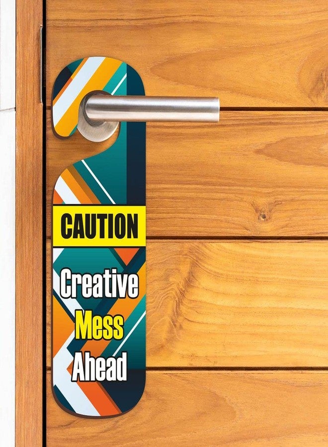 CVANU Creative Mess Ahead (Caution) Wooden Door Sign Hanger Size(24cm x 8.5cm)_cv81 - Image 2