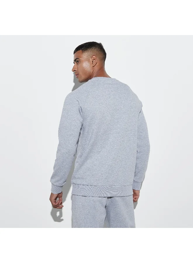 Kappa Kappa Logo Embroidered Sweatshirt with Crew Neck and Raglan Sleeves